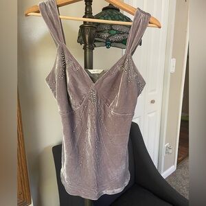Vintage velvet/silk silver top